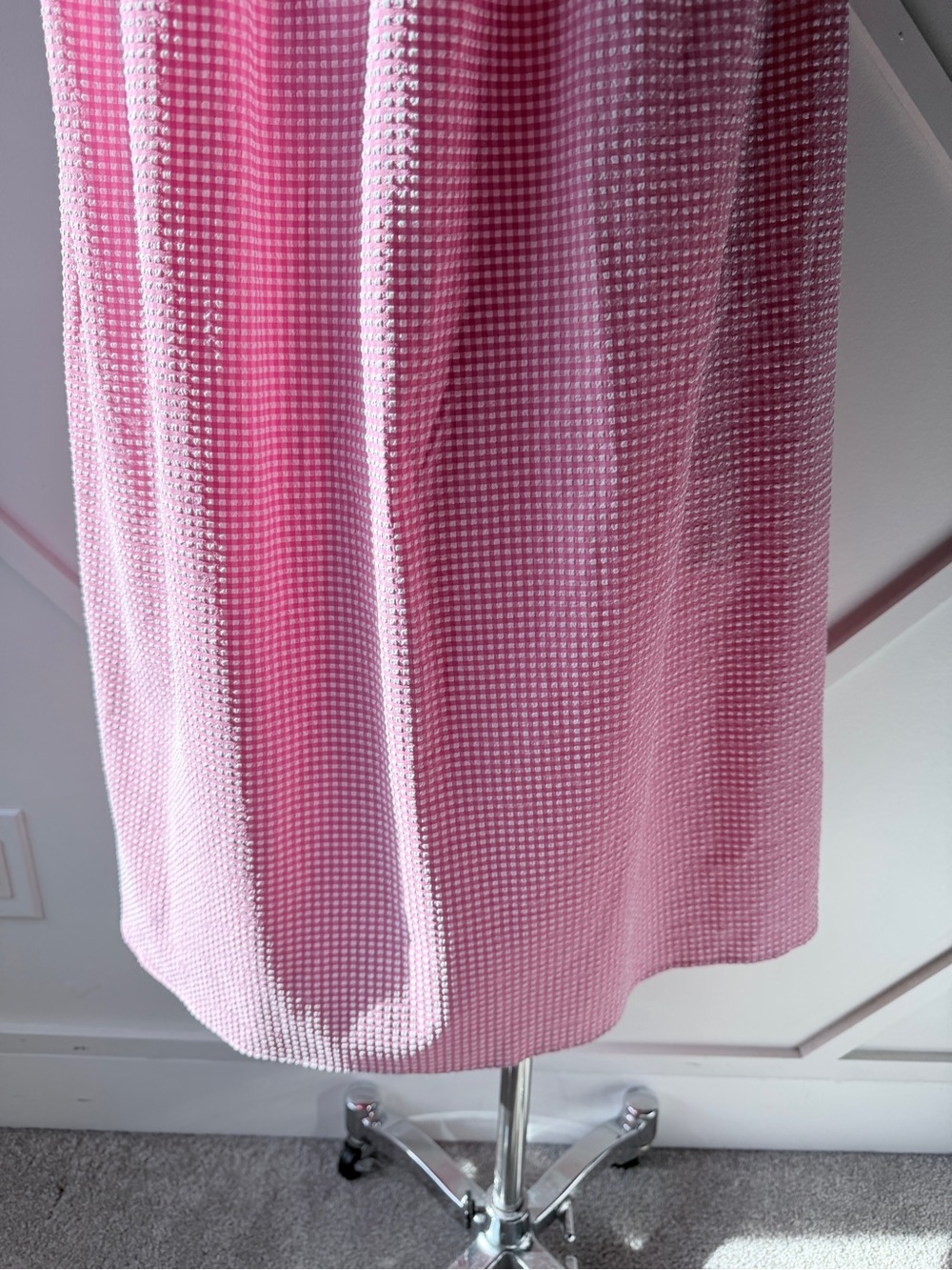Zara Gingham Smocked Midi Dress Pink White Sz S | Cottagecore Balletcore - Picture 8 of 15